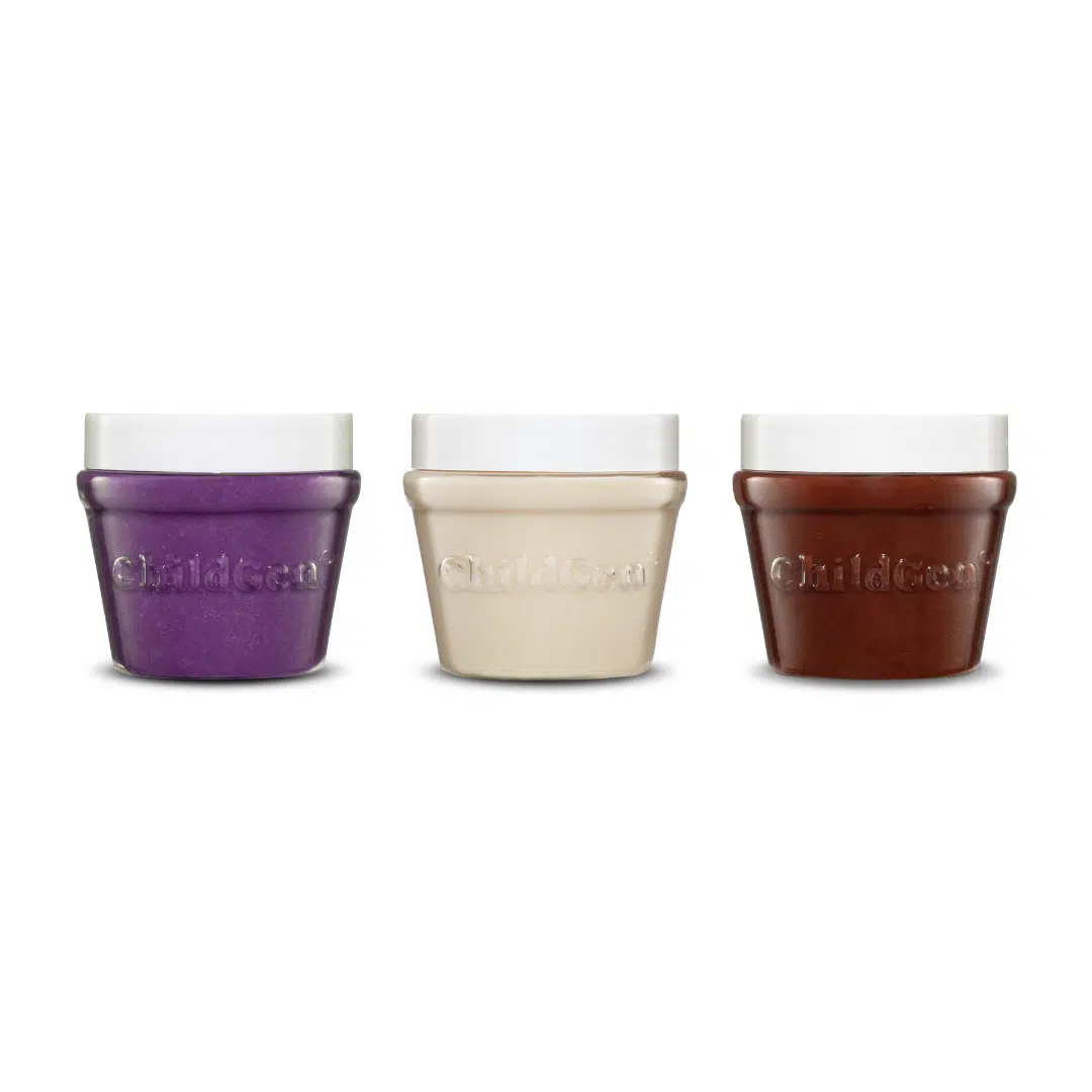 PLAY DOUGH JAR 3 PCS - PURPLE - WHITE - BROWN