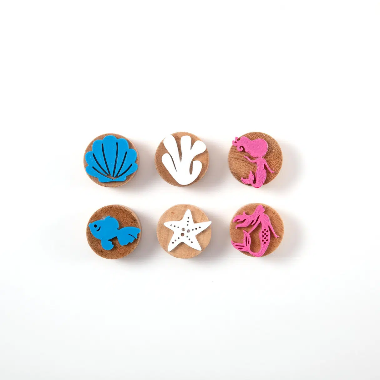 WOODEN STAMP MERMAID  SET
6 PCS STAMP - Afbeelding 1