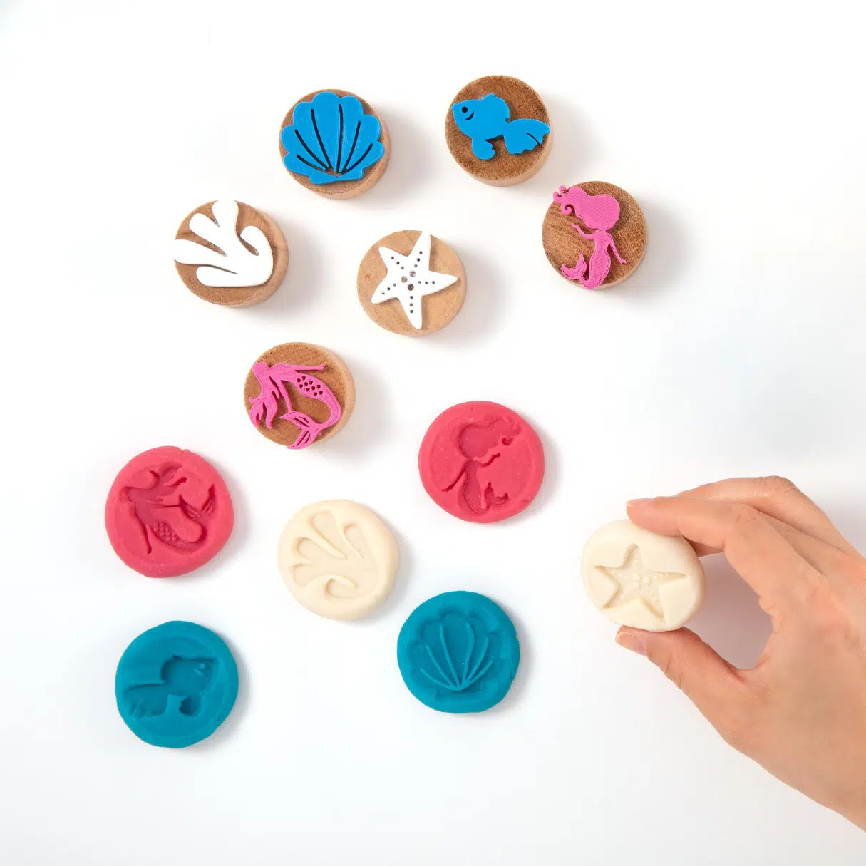 WOODEN STAMP MERMAID  SET
6 PCS STAMP