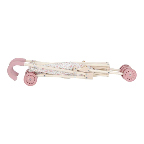 Little Dutch Poppenbuggy Roze Soft Flowers - Afbeelding 4
