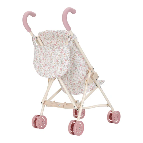 Little Dutch Poppenbuggy Roze Soft Flowers - Afbeelding 2
