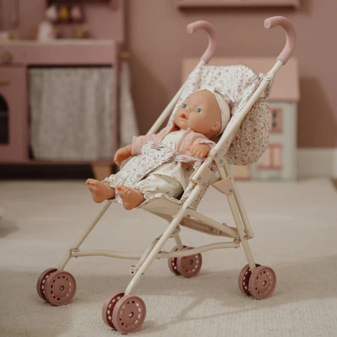 Little Dutch Poppenbuggy Roze Soft Flowers - Afbeelding 5