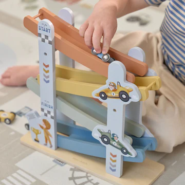 Houten autobaan - Blauw - Afbeelding 5
