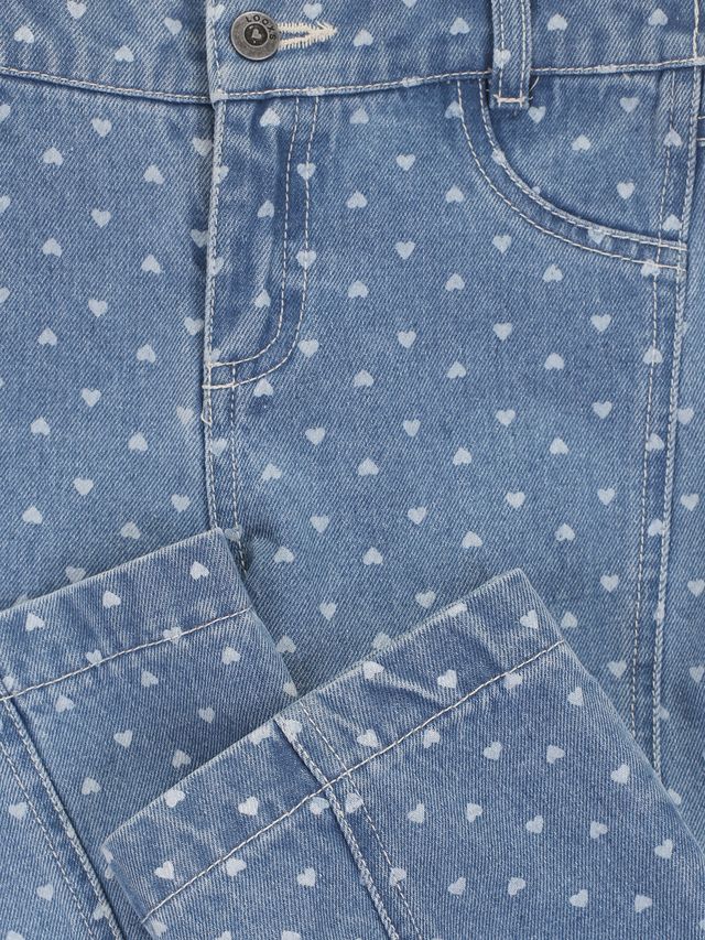 Little Looxs heart denim wideleg  - Afbeelding 3