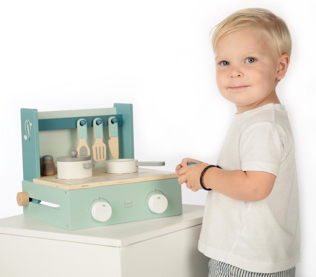 Label Label Groen Houten Kookstel  - Afbeelding 2