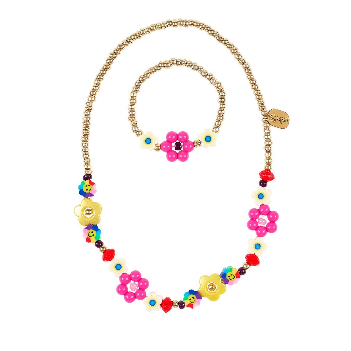 Ketting & armband set Soof bloem 