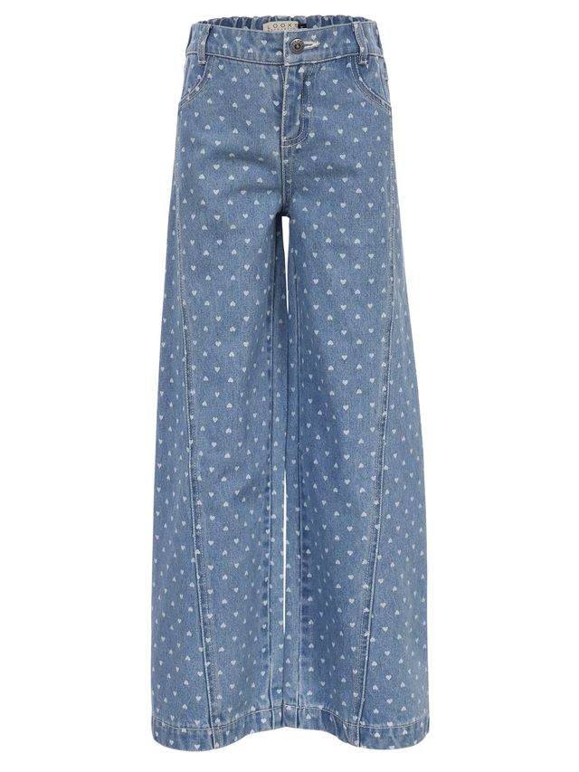 Little Looxs heart denim wideleg 