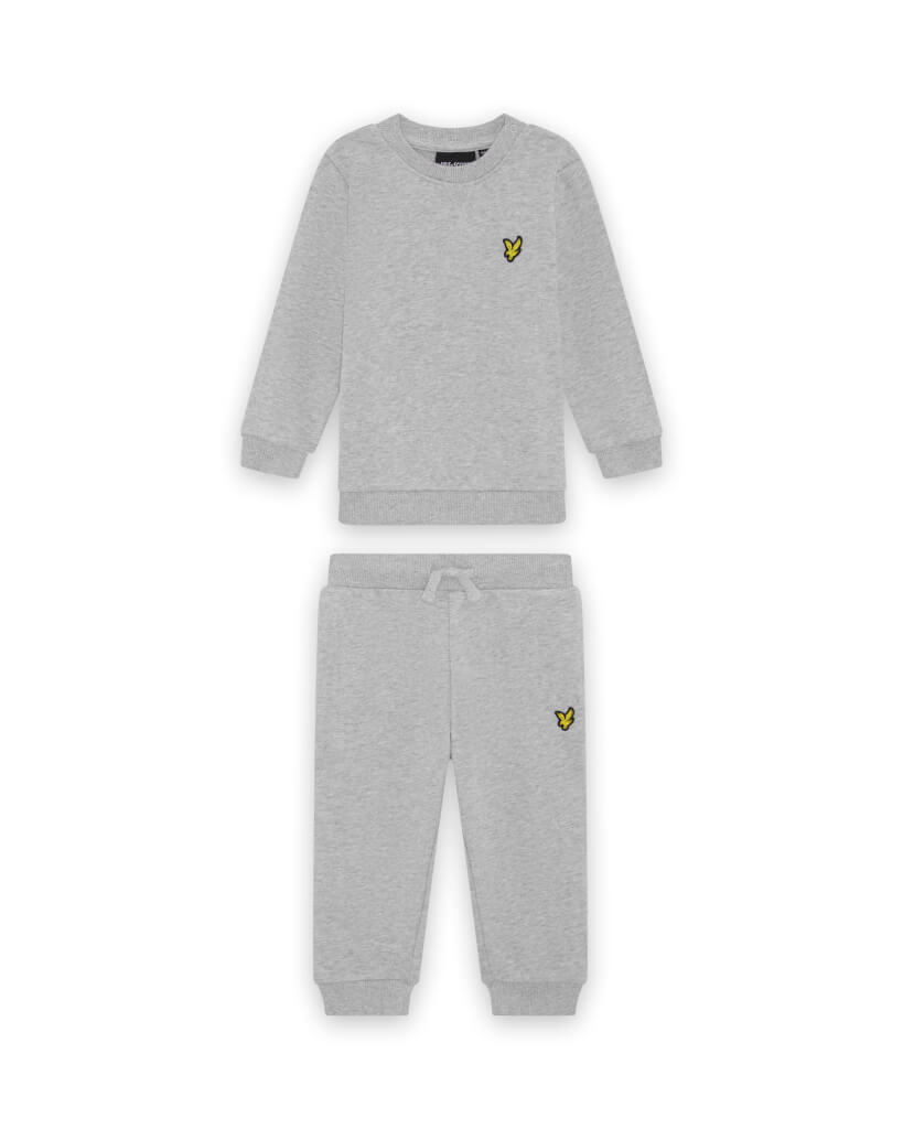 Crew Neck & Jogger Set Light Grey Marl
