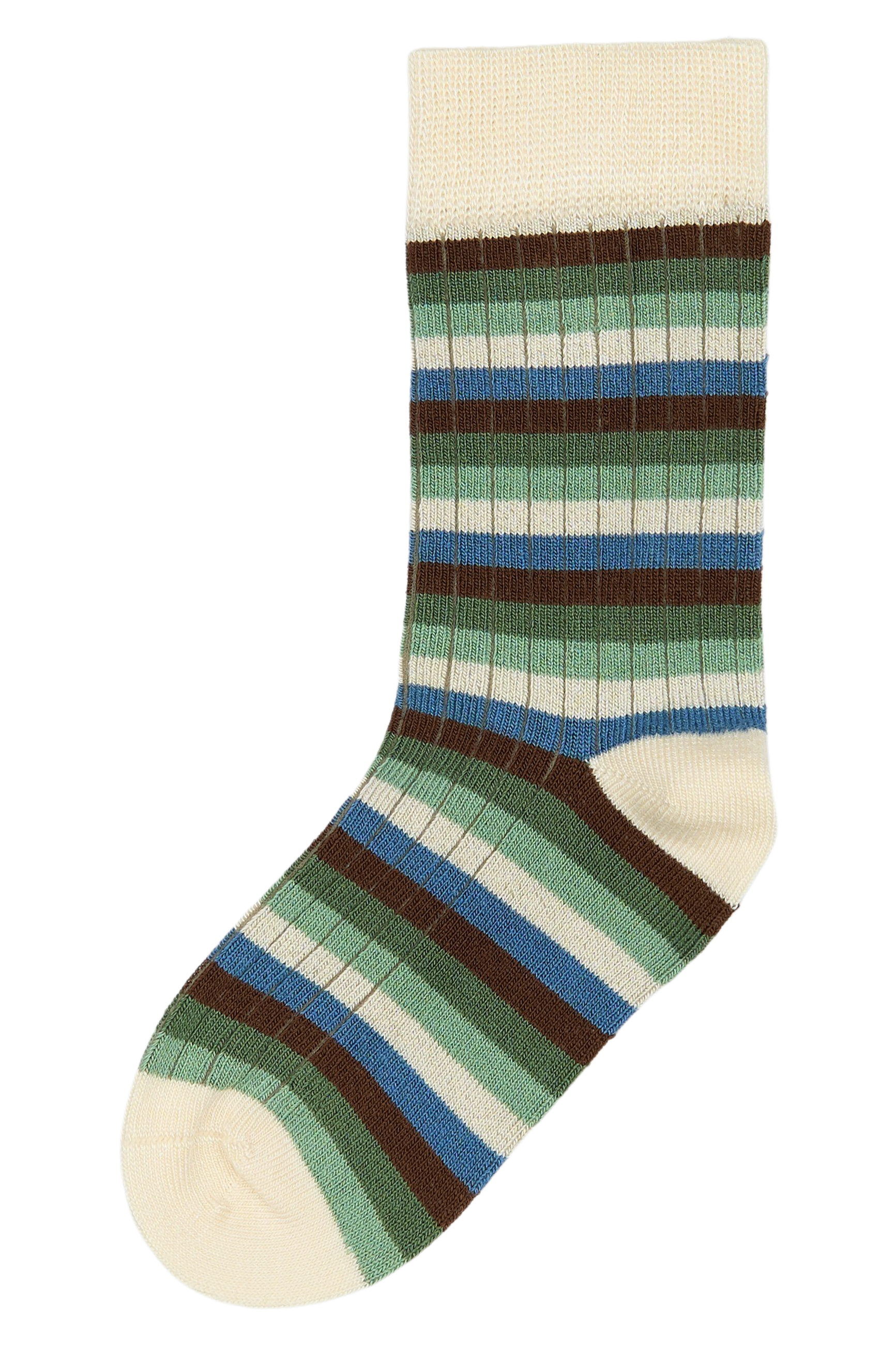 MiniPop® Bamboo Multi stripe socks 19/22 MP69 Green - Afbeelding 1