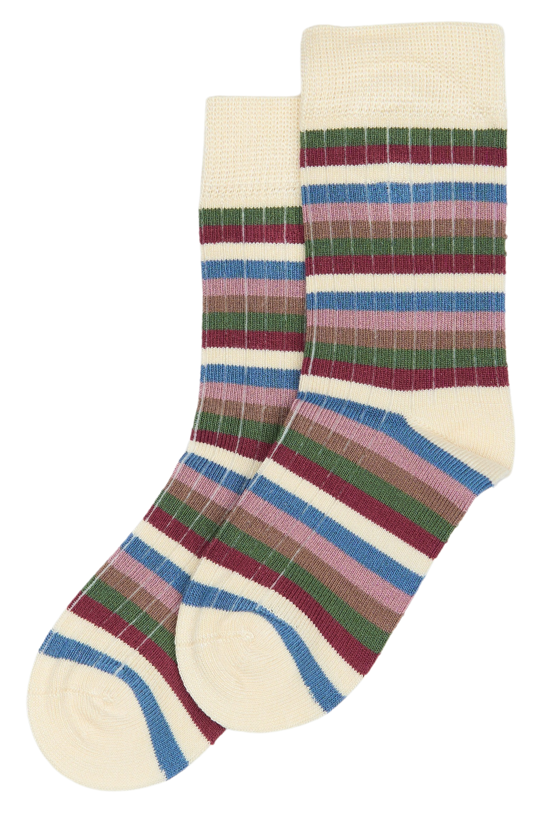 MiniPop® Bamboo Multi stripe socks MP69 Pale Pink