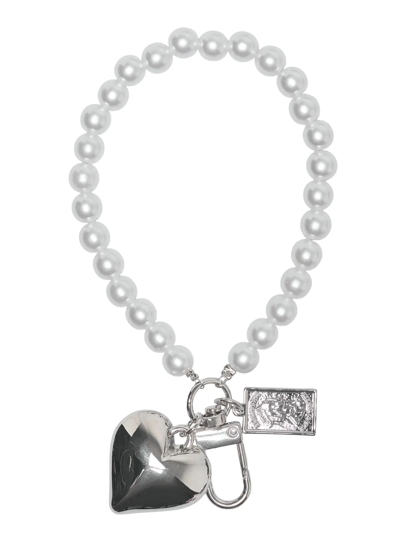 Only Bag Charm Zilver Parel -