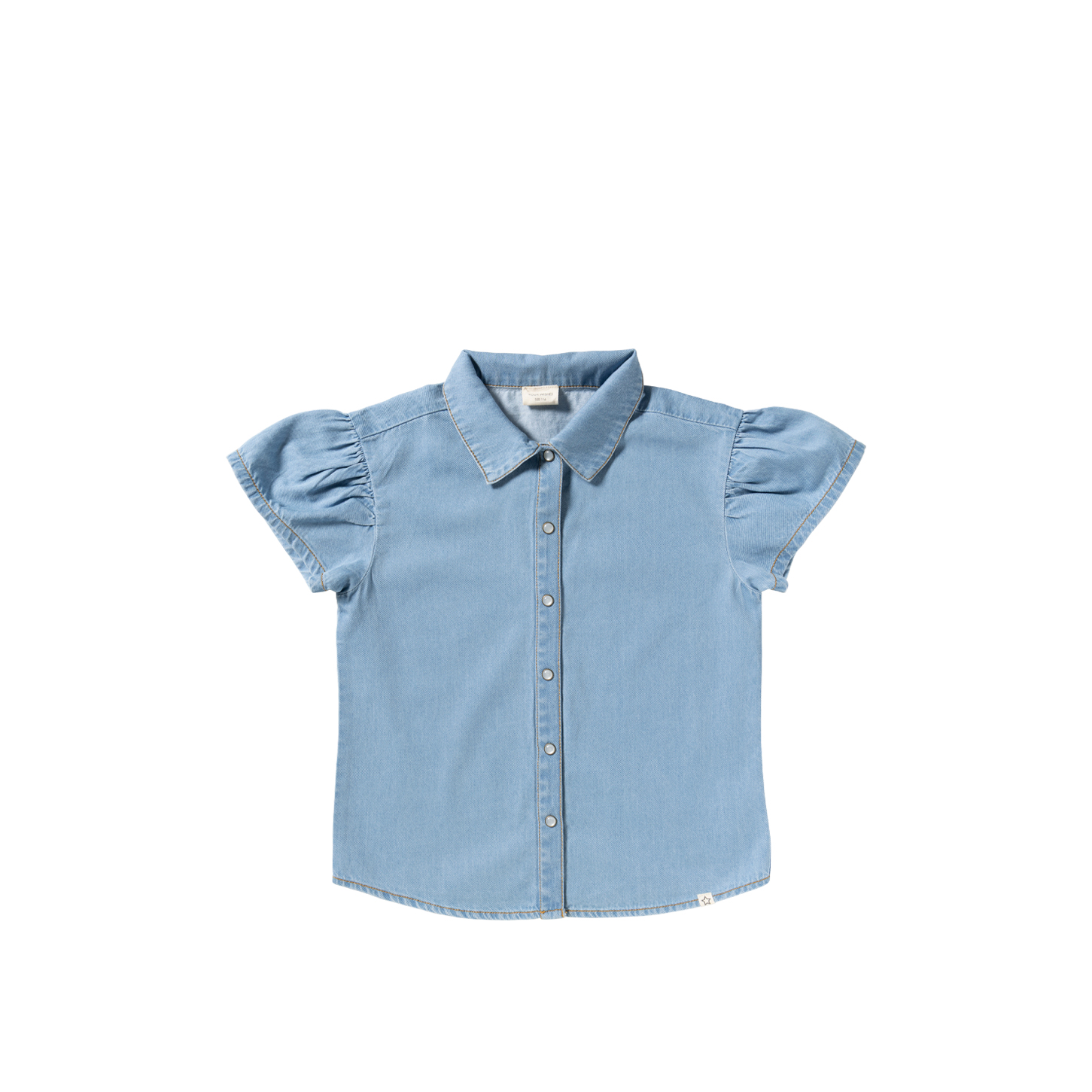 Your Wishes Cotton Denim | Ruffle Blouse 