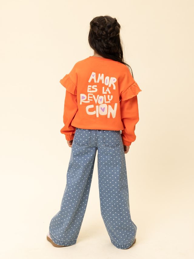 Little Looxs heart denim wideleg  - Afbeelding 7