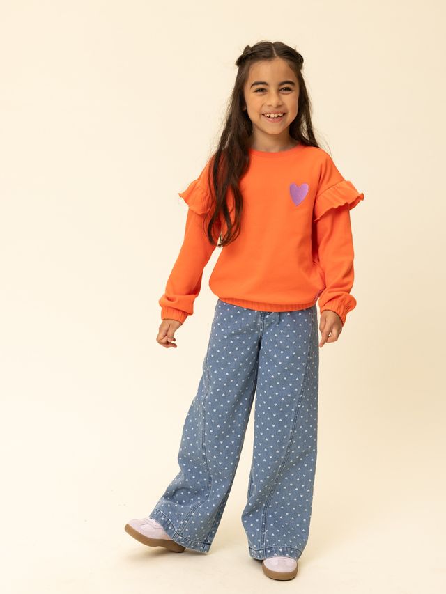 Little Looxs heart denim wideleg  - Afbeelding 6