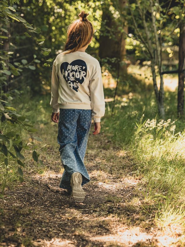 Little Looxs heart denim wideleg  - Afbeelding 4