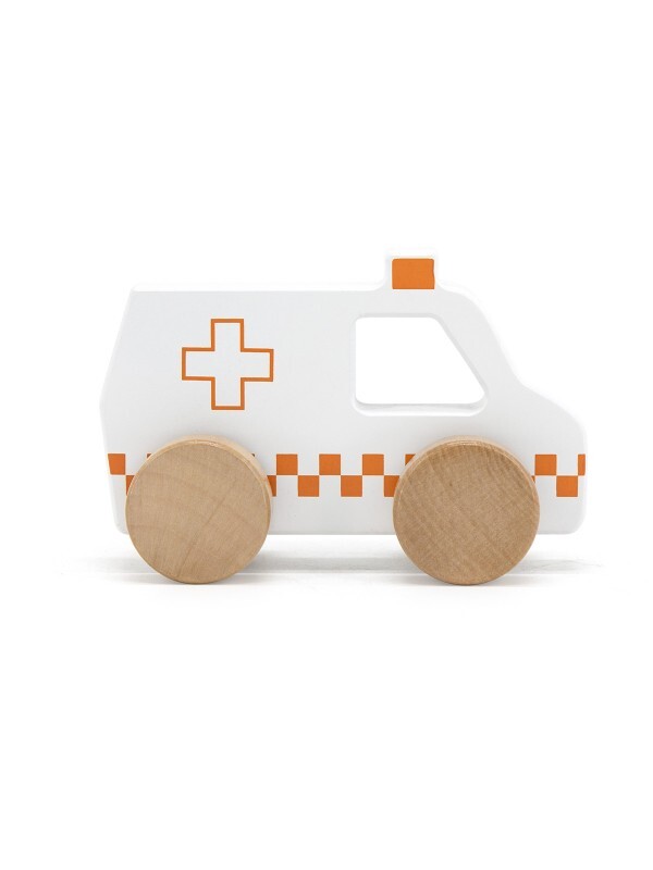 WOODEN AMBULANCE TOY