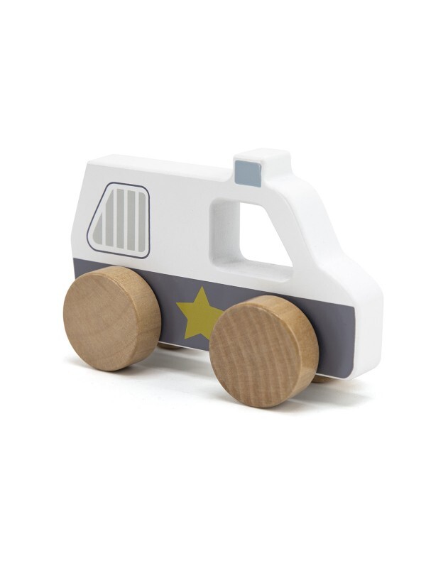 WOODEN POLICE CAR TOY