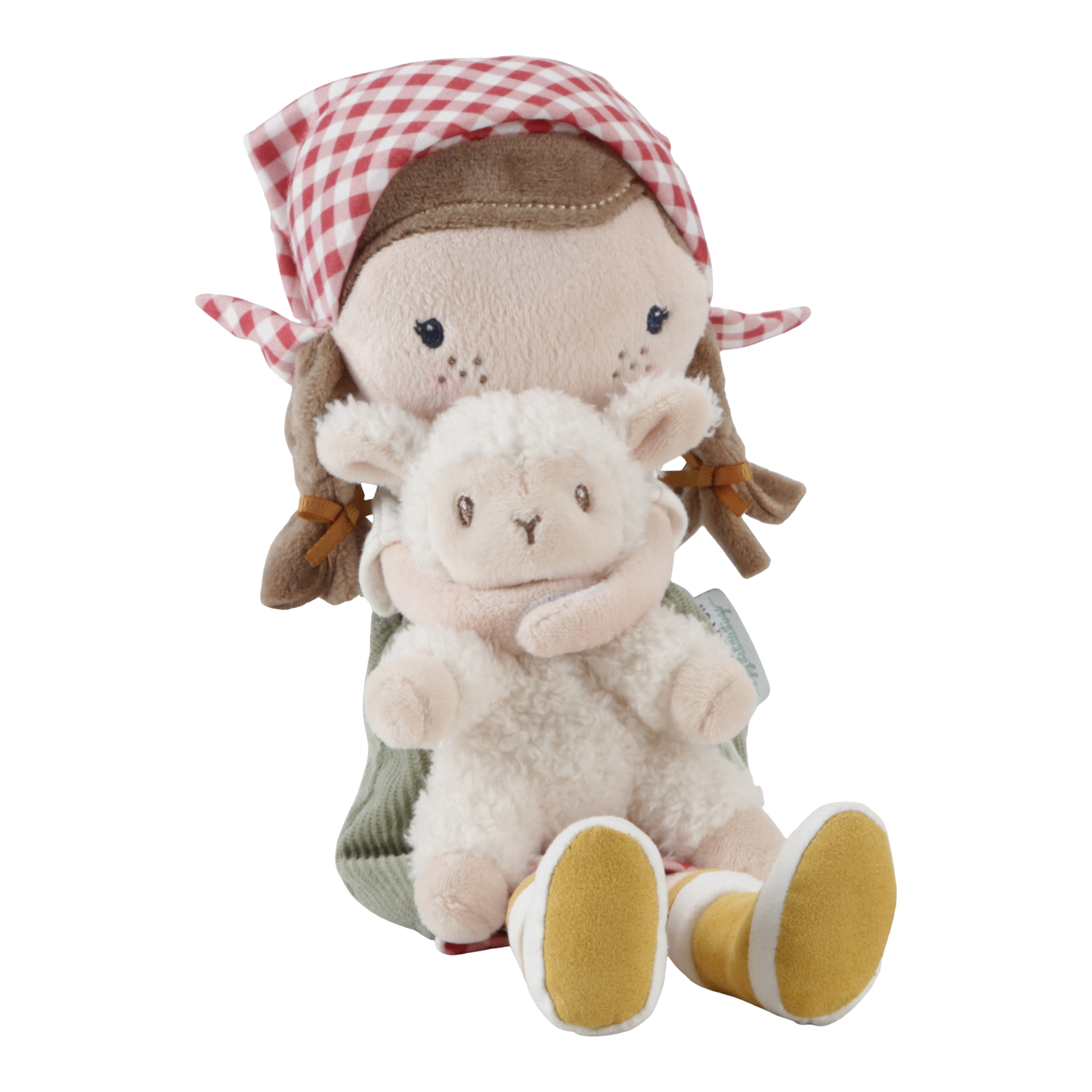 Knuffelpop Boerin Rosa met schaap 35cm