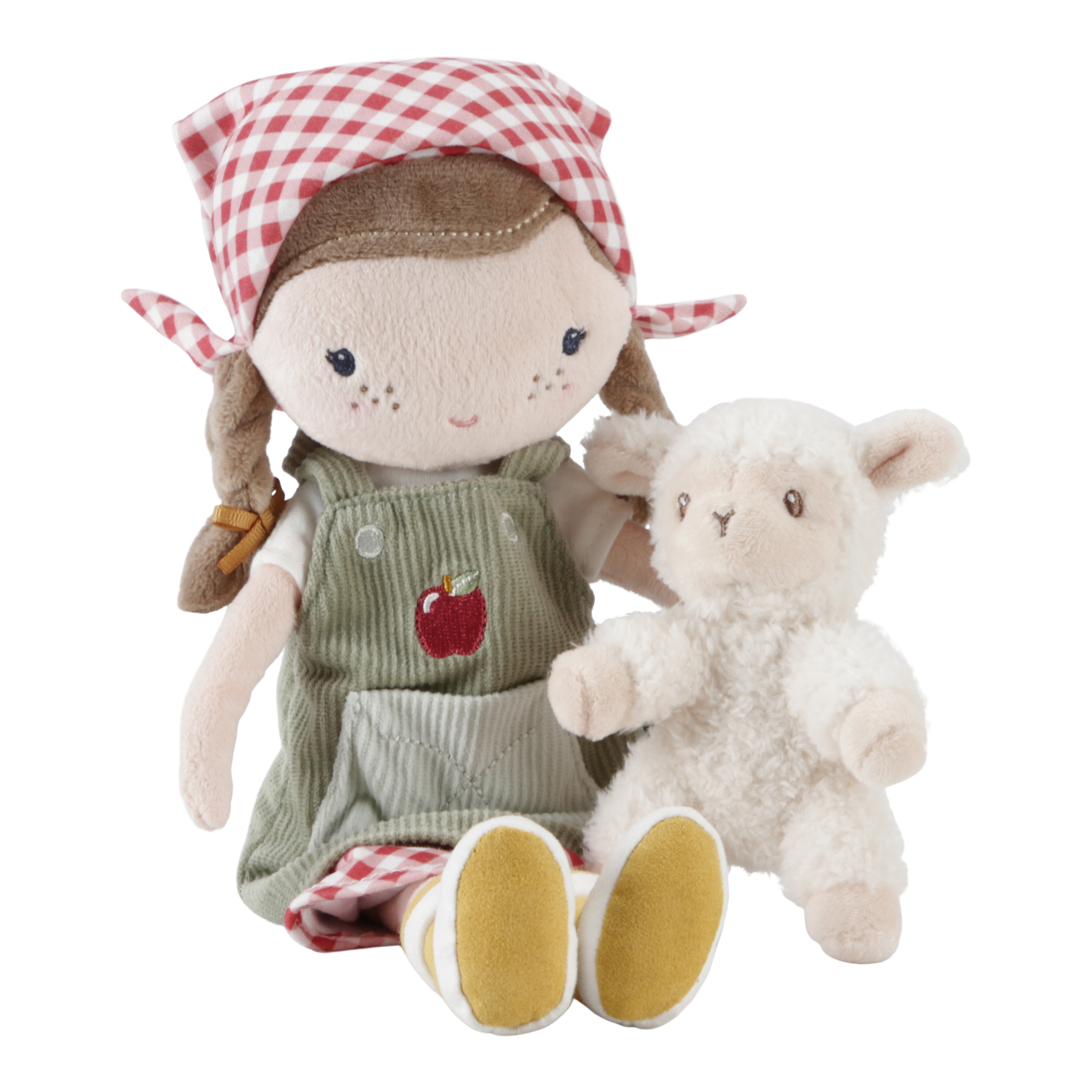 Knuffelpop Boerin Rosa met schaap 35cm